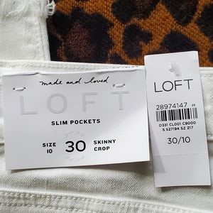 Loft White Skinny Crop Jeans